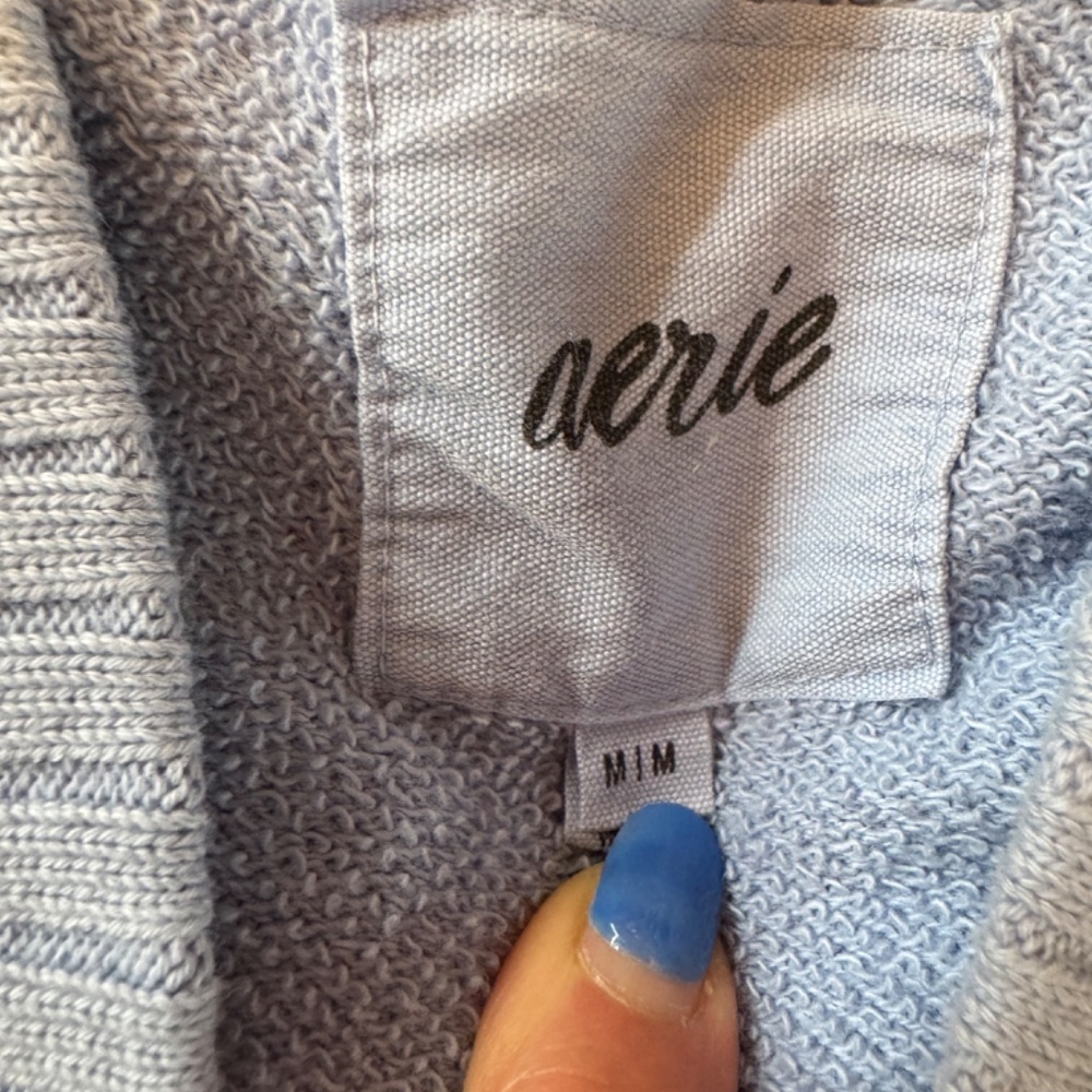 Aerie Light Blue Hoodie Sweatshirt - Picture 2 of 4